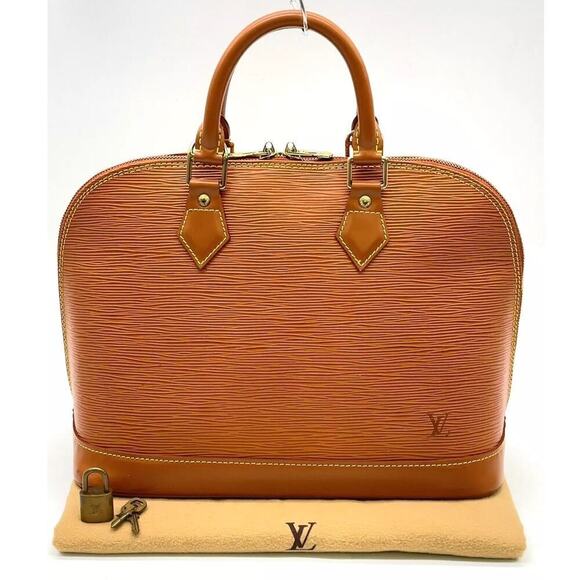 Louis Vuitton Epi Alma Brown Zipangu Gold Handbag W/ Padlock, Keys & Dustbag Y2K - Picture 1 of 16